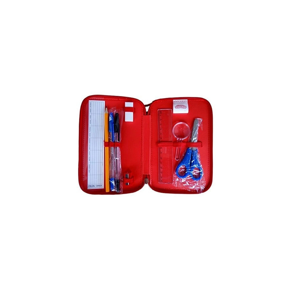 Trade Shop - Astuccio Spiderman Marvel 3 Zip 20x13x6.5cm Uomo Ragno Accessoriato Scuola Bambini -