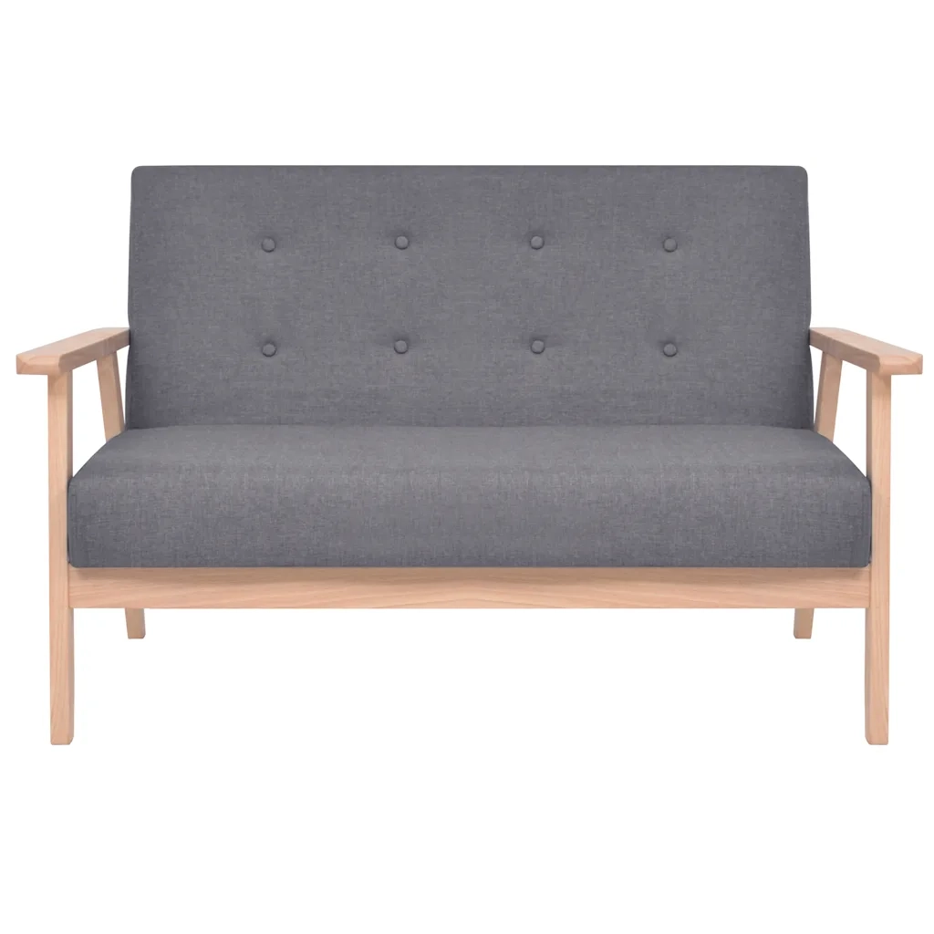 Set di Divani 2 pz in Tessuto Grigio Scuro 274925