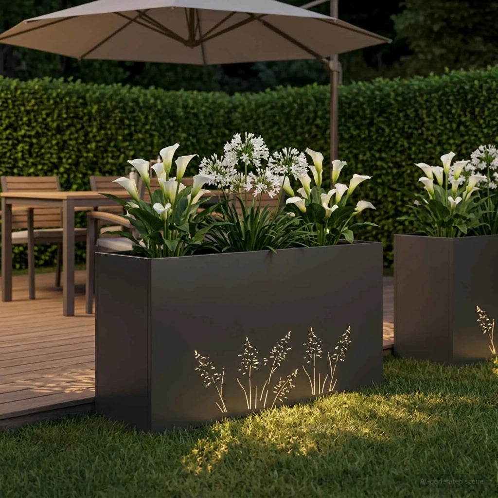 Vaso da giardino Nero 100 x 30 x 49 cm 8005862