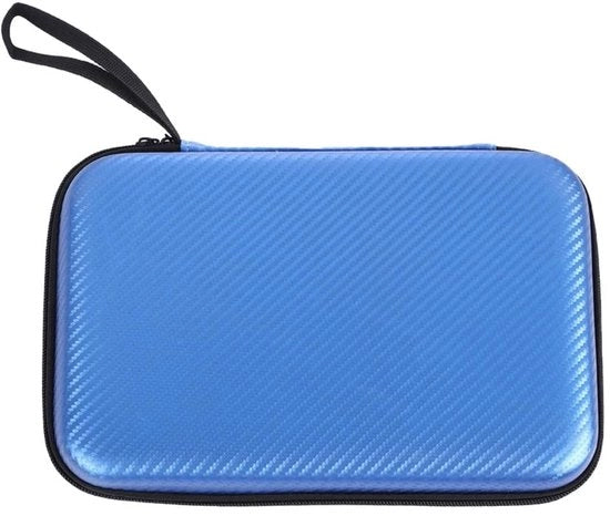 Borsa per racchette da ping-pong con scatola rigida - Adatta per 2 racchette/6 palline - Borsa portatile - Duratura - Grande capacità - Cinturino confortevole