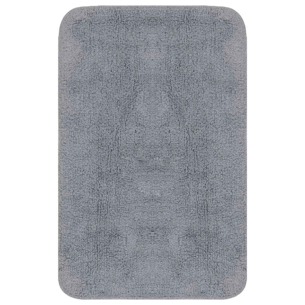 Set di 3 tappeti da bagno in tessuto grigio 02_0005725