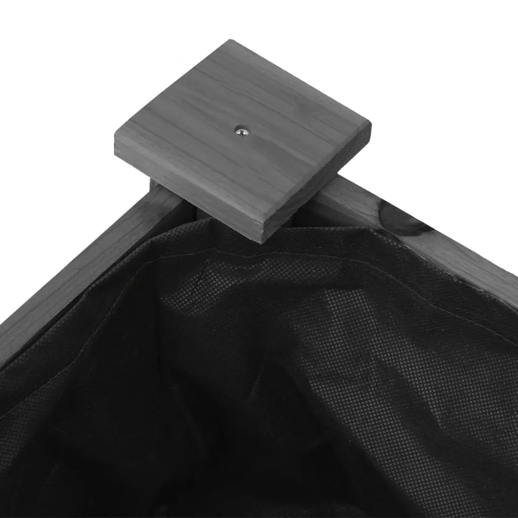 Fioriera | Cassetta per fiori | Vaso con Fodera Grigia 71x37x76 cm Legno Massello di Abete