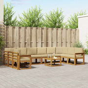 Set di divani da esterno con cuscino 11 pcs Naturale e Beige 3367081