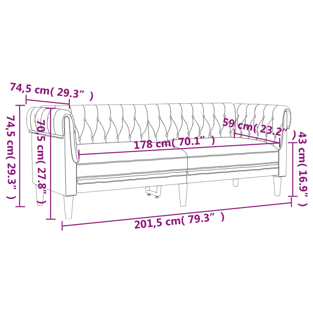 Set d Divani 3 pz Nero in Tessuto 3209193