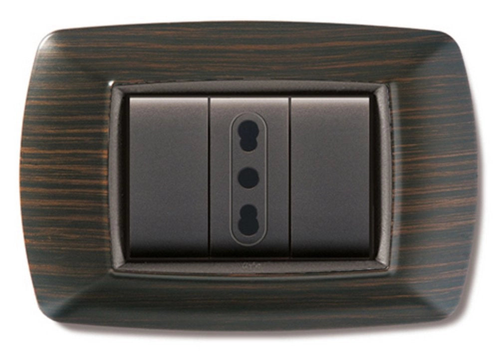 10pz placca life mod. living plastica wenge' 3posti cod:ferx.6492
