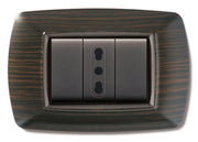 10pz placca life mod. living plastica wenge' 3posti cod:ferx.6492
