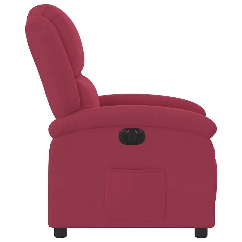 Poltrona Elettrica Reclinabile Rosso Vino in Tessuto 3204283