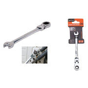 Trade Shop - Chiave A Cricchetto Combinata 8 Mm Testa Pieghevole Cromo Vanadio Utensile 91730 -