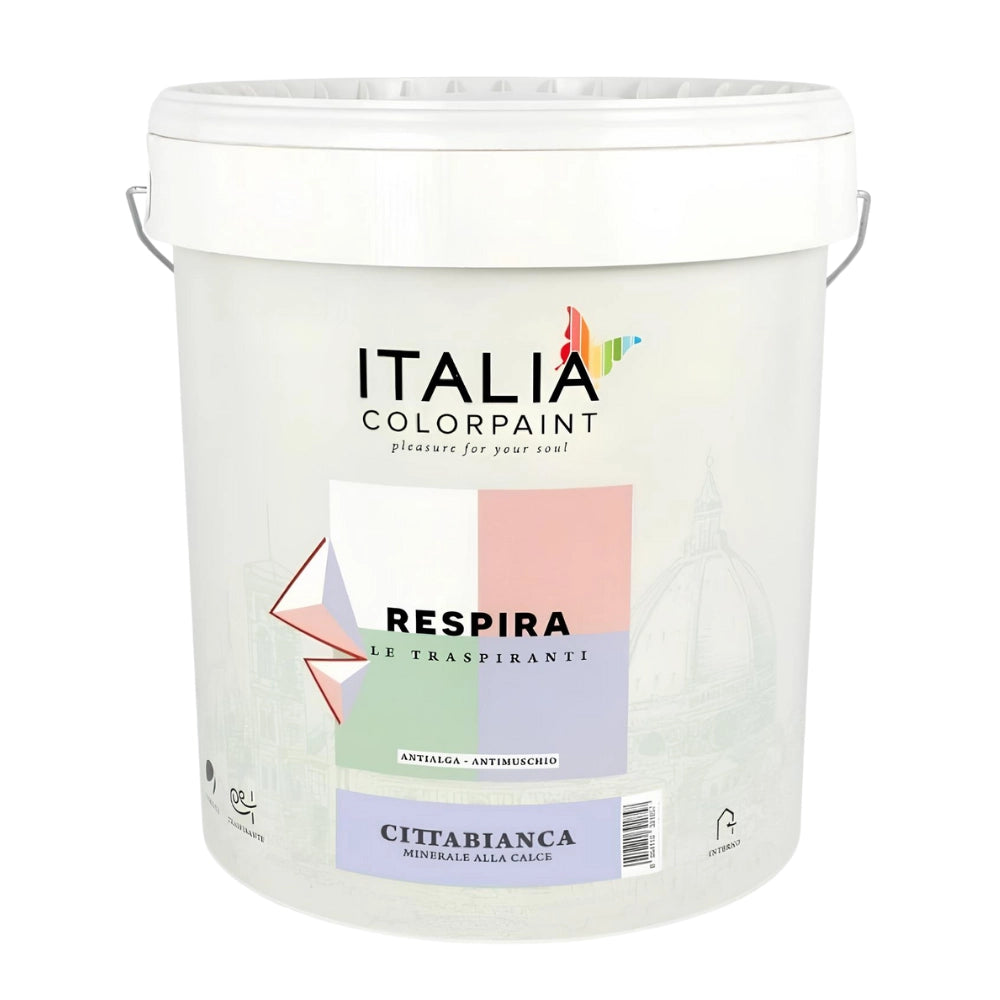 Idropittura minerale calce traspirante vari formati bianca respira cittabianca *** formato 4 lt, confezione 1