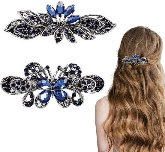 Accessori per capelli, set di 3 pezzi, composto da una grande e una piccola graffetta aperta per capelli spessi