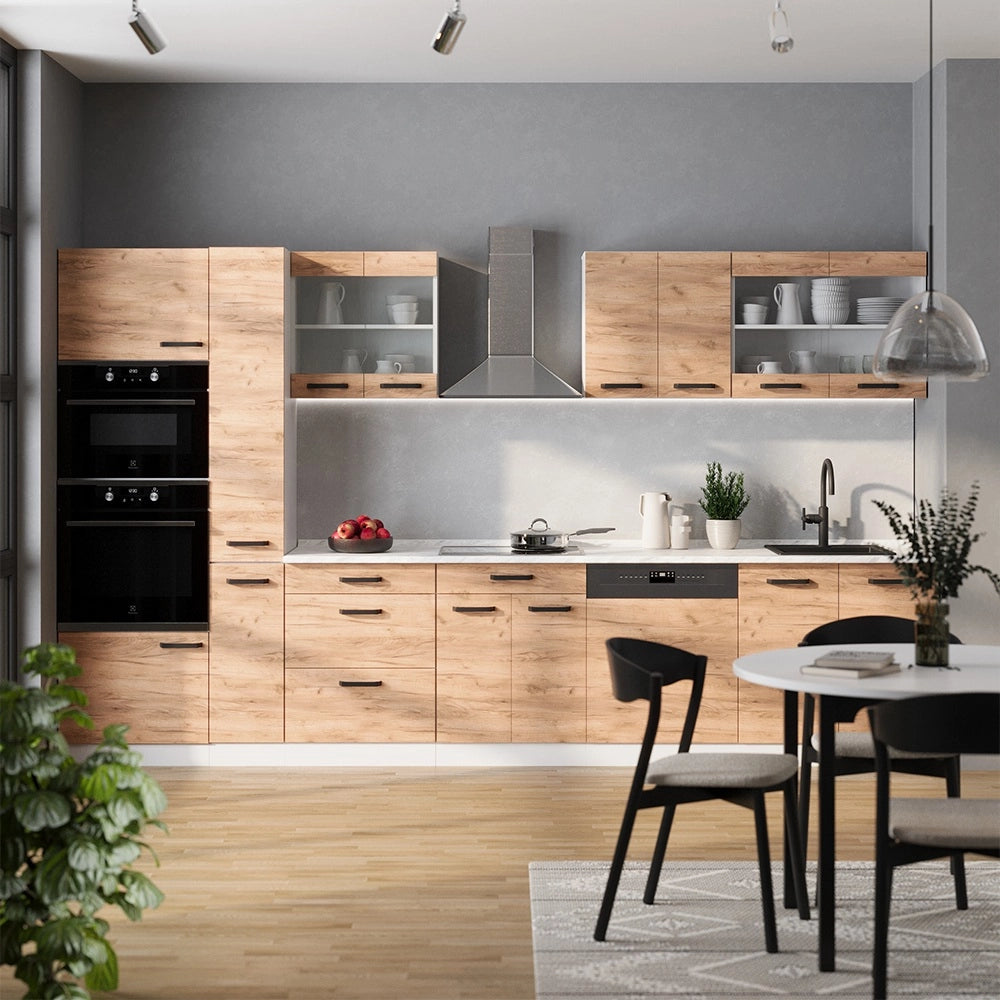 Vicco Mobile da cucina Quercia dorata/bianco 350 cm PL Rovere