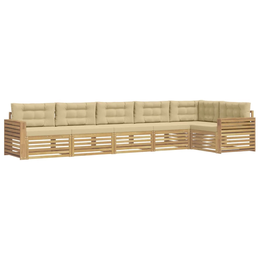 Set di divani da esterno 6 pcs Bianco e Beige 3390573