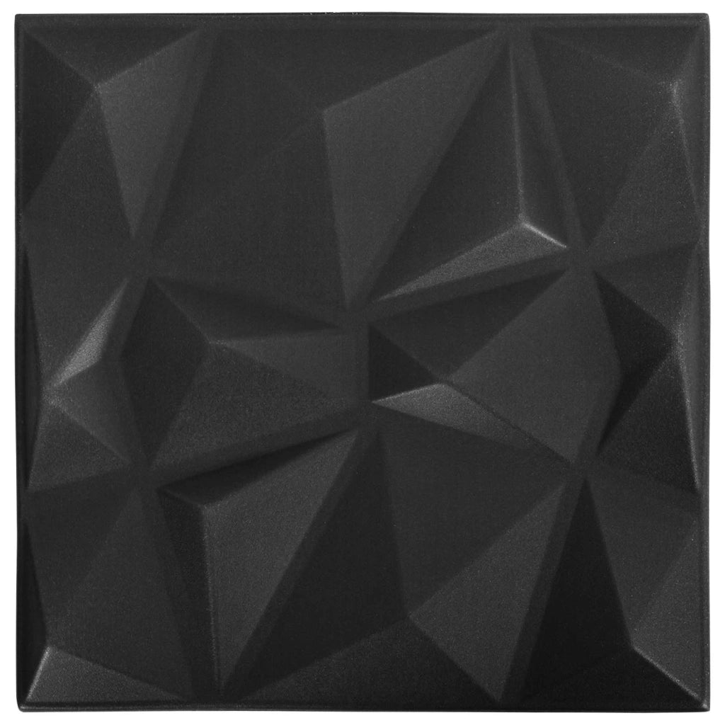 Pannelli da parete 48 pcs Nero Diamante 50 x 50 cm Schiuma XPS 42046026