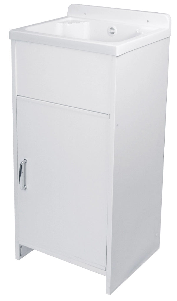 Mobile Lavatoio in PVC 42x35x82,5 cm 1 Anta Clear Bianco