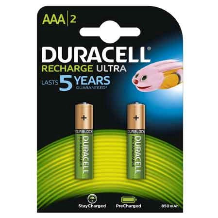 PILE RICARICABILI 'DURALOCK' MINISTILO 850 mAh - blister 2 pezzi - DURACELL