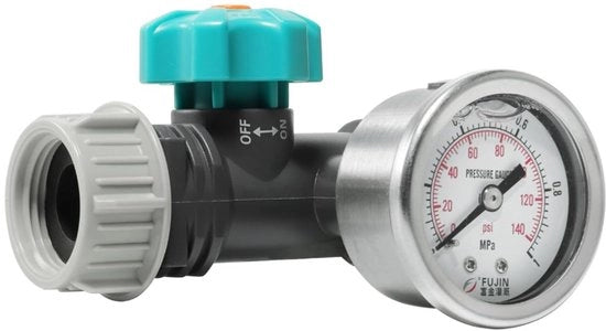 Regolatore di Pressione d'Acqua Adattabile - Controllore di Pressione d'Acqua - Per Giardino e Irrigazione - Rame + ABS - G3/4 Pollici - Con Manometro - Adatto per Applicazioni Agricole