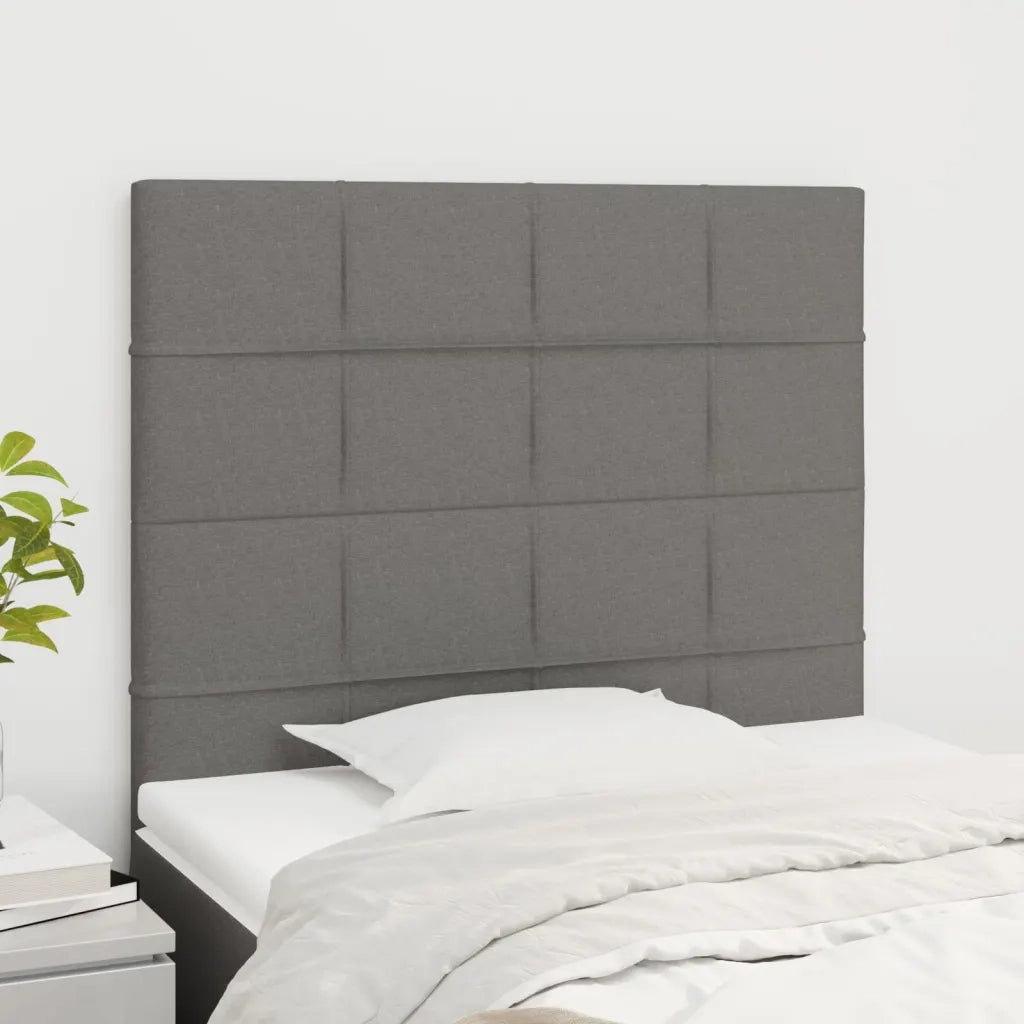 Testiera | Testata Grigio Scuro 80x5x118/128 cm Tessuto