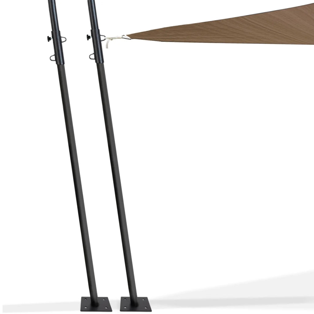 IDMarket - Set di 2 pali per vele ombreggianti regolabile H.220 CM con pali e basi in acciaio