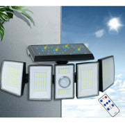 Trade Shop - Faro Solare Led Orientabile Faretto Telecomando Sensore Di Movimento 300 Led -
