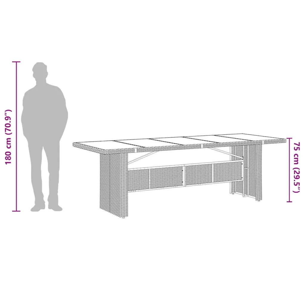 Set da Pranzo da Giardino 11 pz con Cuscini in Polyrattan Nero 3277532
