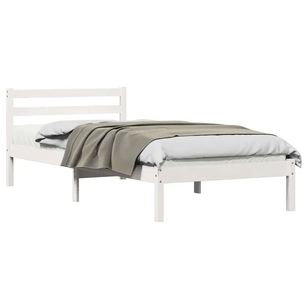 Letto singolo | Letto per adulti | Struttura del letto con testiera Bianco 225,5 x 95,5 x 69,5 cm