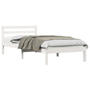 Letto singolo | Letto per adulti | Struttura del letto con testiera Bianco 225,5 x 95,5 x 69,5 cm