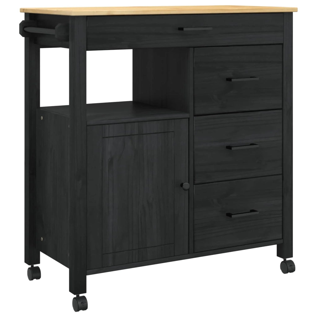 Carrello da Cucina MONZA Nero 84 x 40 x 88,5 cm