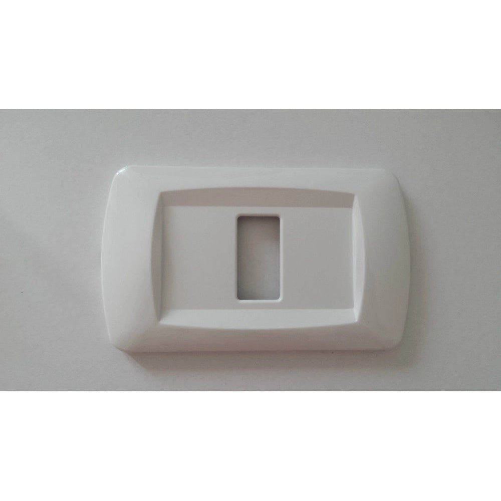 Trade Shop - Placchette Placche In Abs Serie Magic Bticino Compatibili Placca Copriprese Fori - Bianco Opaco -1 Foro     -