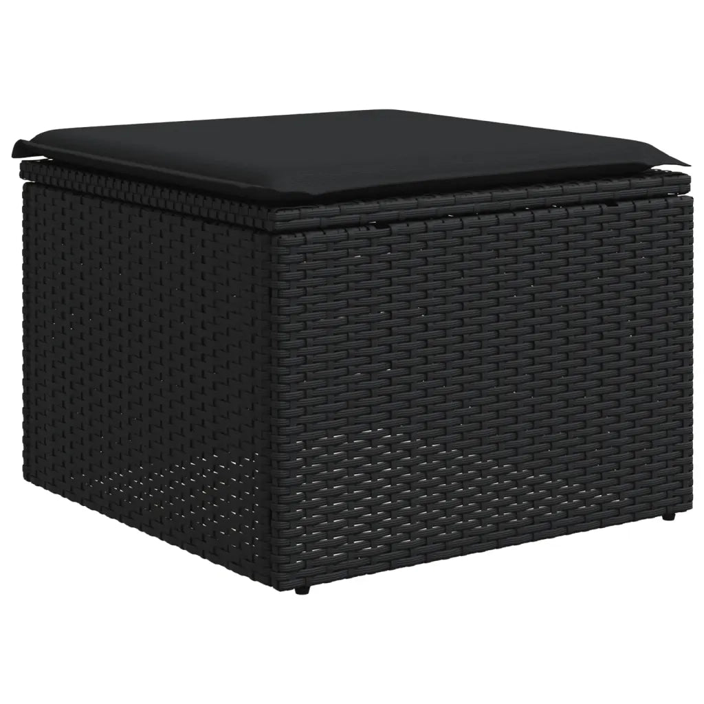Set Divani da Giardino 10pz con Cuscini in Polyrattan Nero 3224844