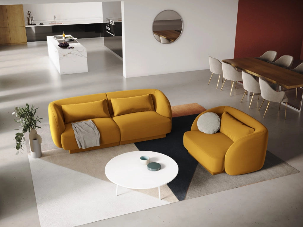 Cosmopolitan Design - Poltrona "Tulum" in velluto giallo 