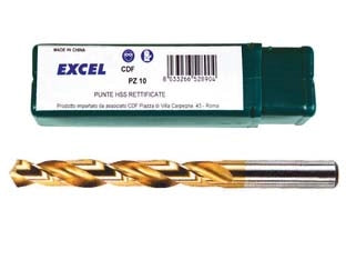 PUNTE HSS TITANIO- - ø mm.4 - 10 pezzi EXCEL