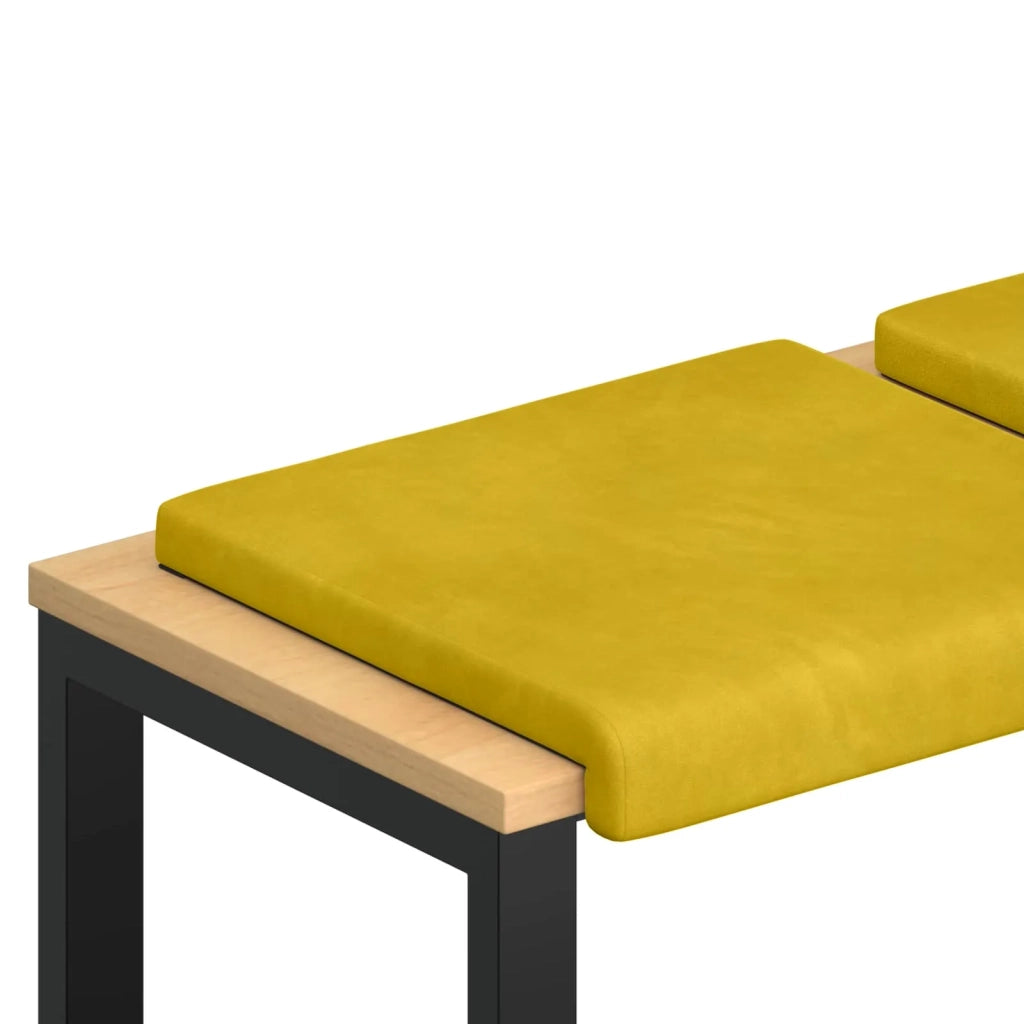 Cuscino per panchina 4 pcs Velluto Giallo Profondità 35 cm 42043105