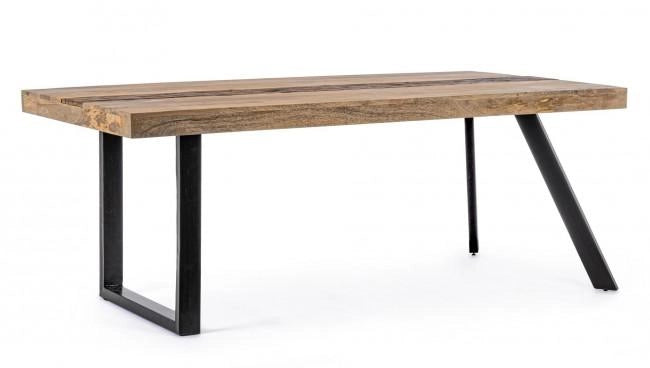 Tavolo da Pranzo 200x100x77 cm in Acciaio e Legno