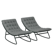 Poltrona dondolo esterno con cuscini ¨C Minimal ¨C grigio