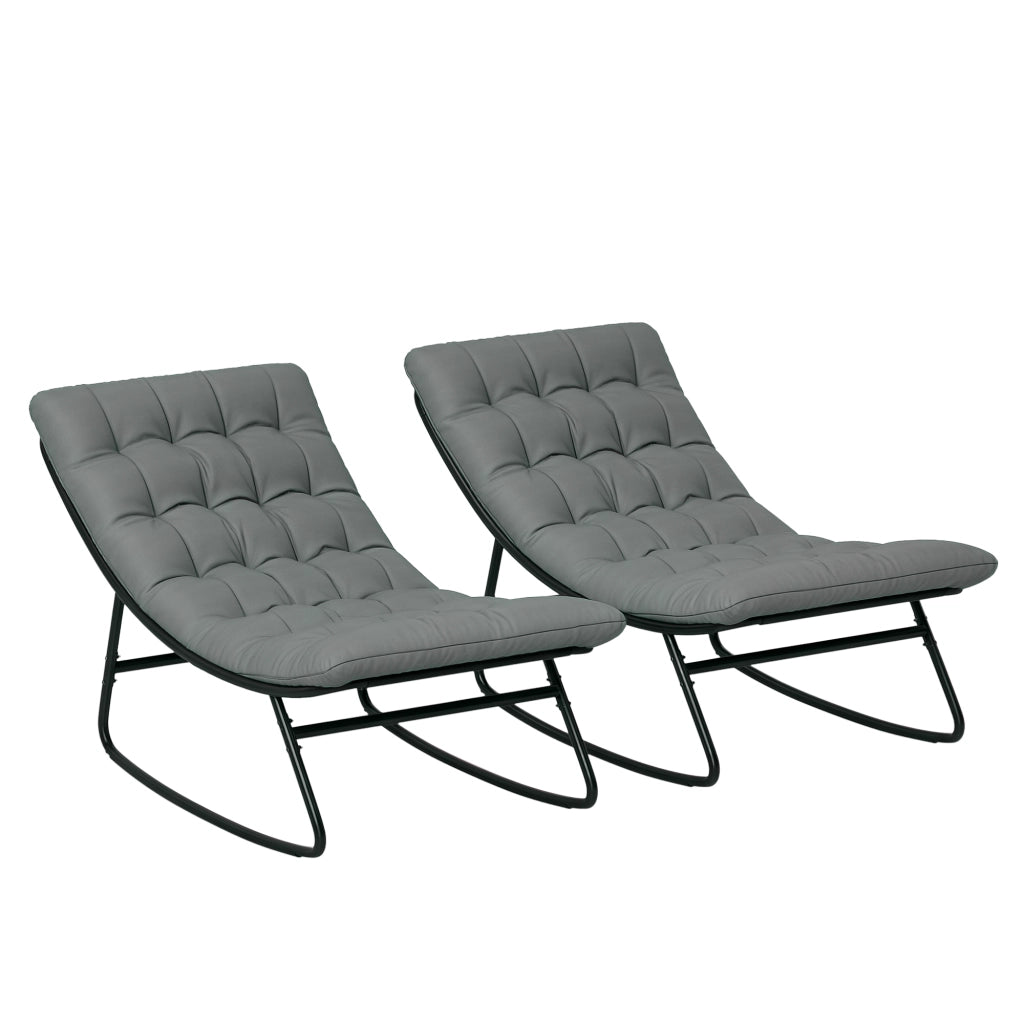 Poltrona dondolo esterno con cuscini ¨C Minimal ¨C grigio