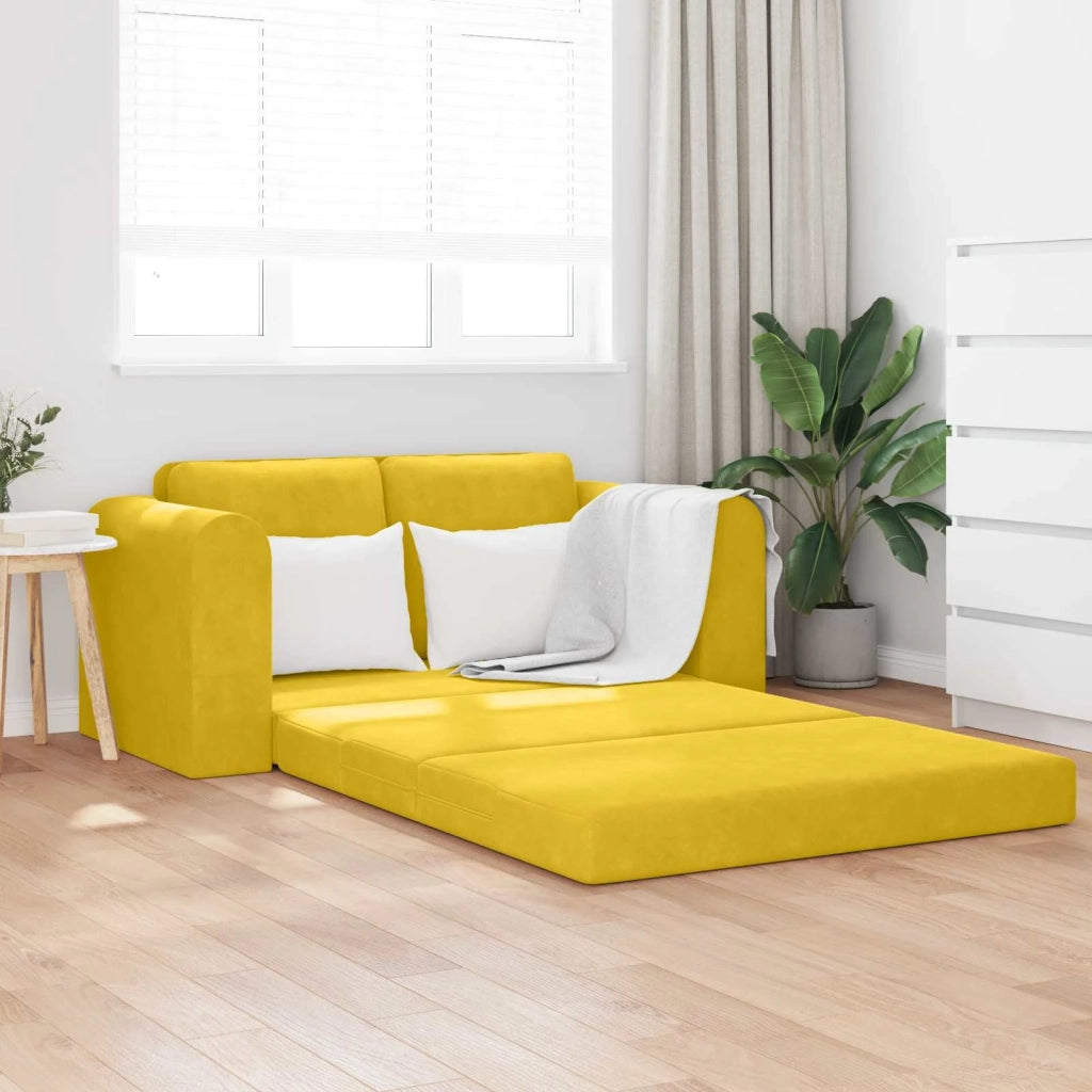 Divano letto | Sof¨¤ letto | Letto singolo Giallo 148 x 71 x 83 cm Velluto