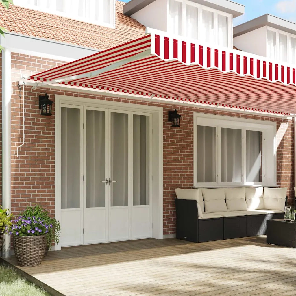 Tettuccio Elettrico Retrattile Rosso e Bianco 600 × 350 cm 3331719