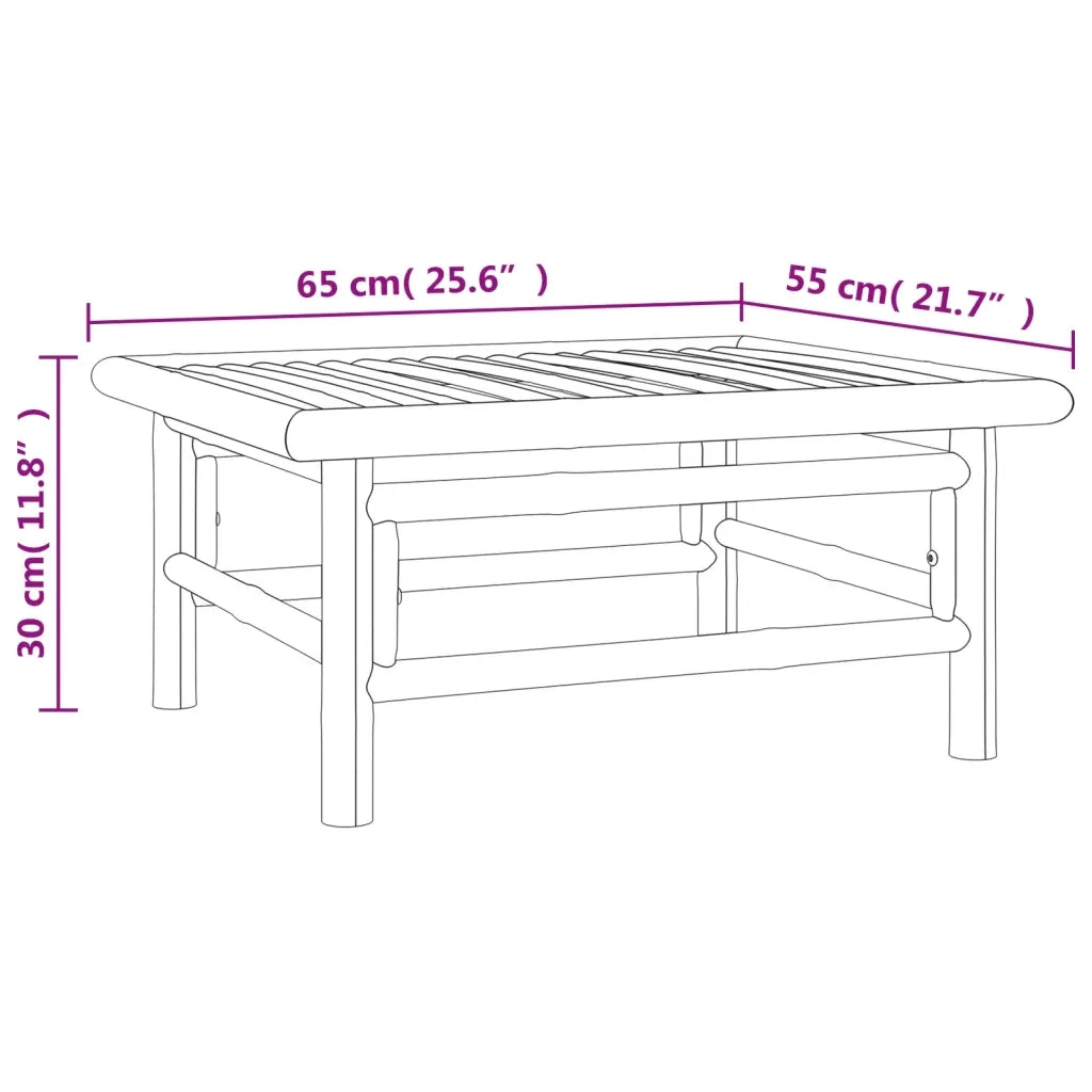 Set Salotto da Giardino 5pz con Cuscini Tortora Bambù 3155138