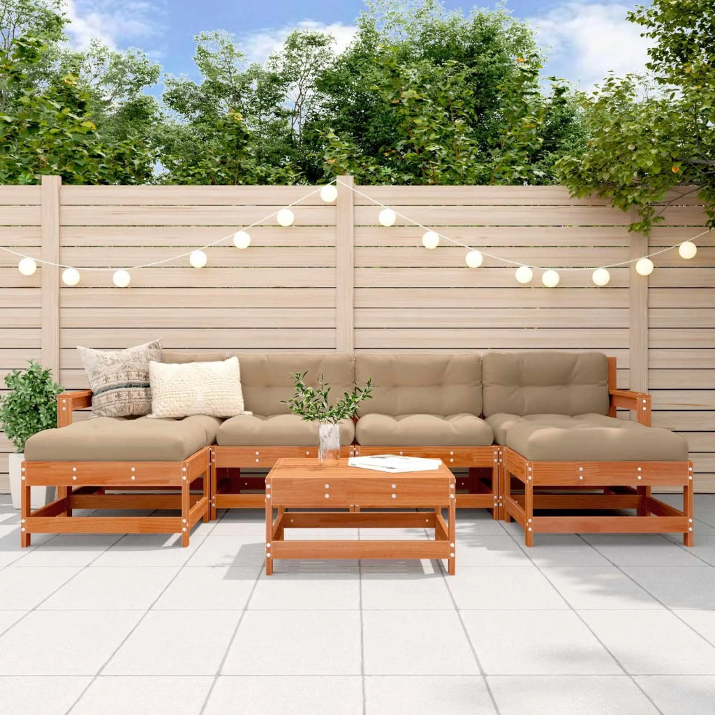 Set Lounge da Giardino 6 pcs Marrone Cera