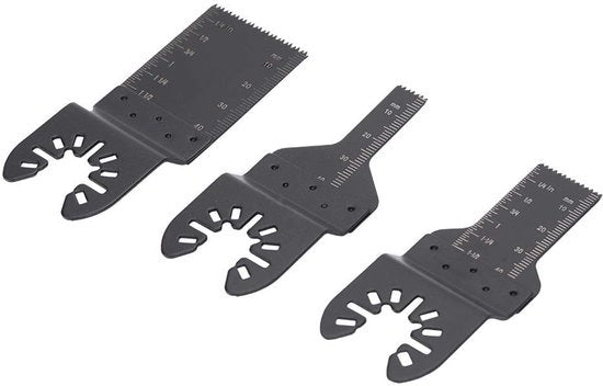3 pezzi di lama oscillante multitool con chiusura rapida - lame da taglio precise in acciaio per metallo e legno.