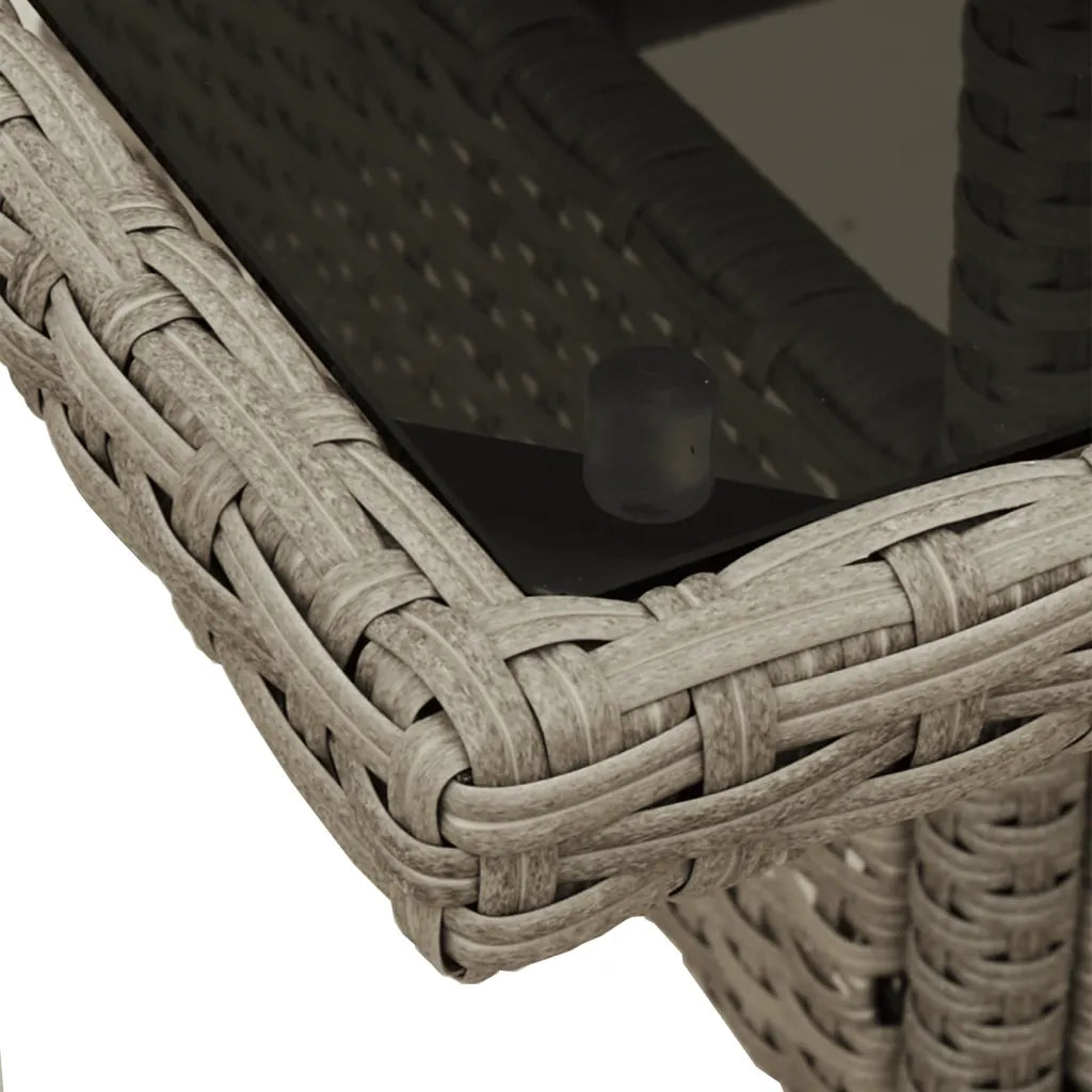 Set Pranzo da Giardino 5pz con Cuscini Polyrattan e Vetro 3278612