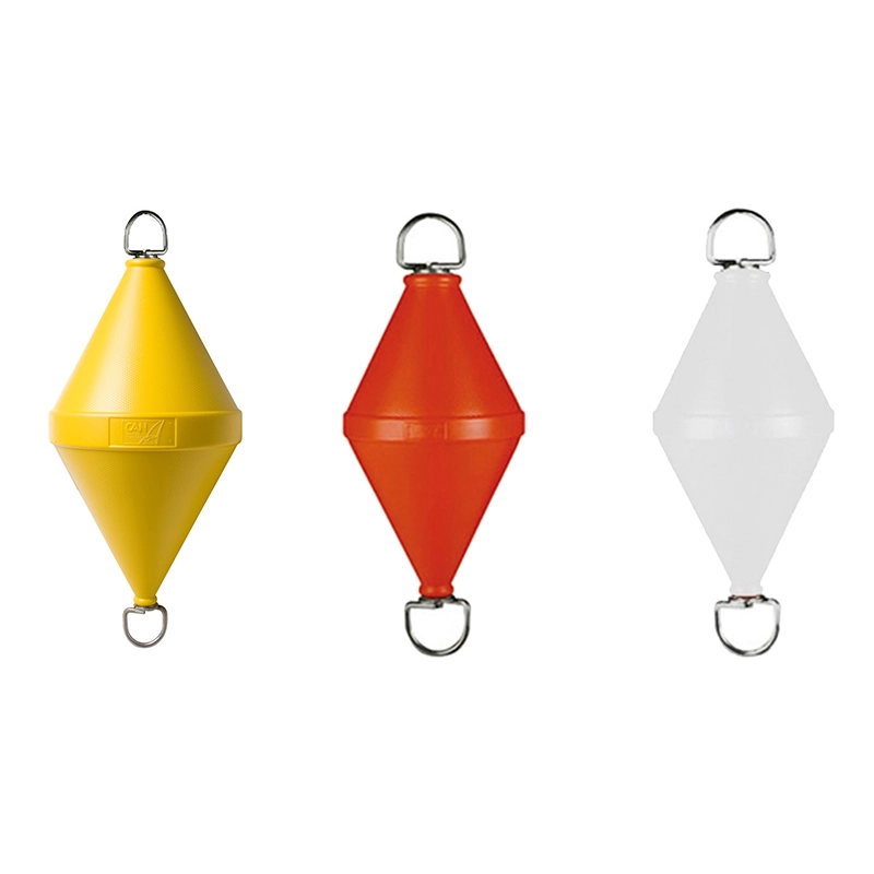 GAVITELLO ARANCIO C/ASTA LT.15 YELLOW BICONICAL BUOY LT.55