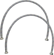 Serpentina Flexibile per Sanitari 800 mm - 1/2" femmina/3/8" femmina - Realizzata con Filo di Acciaio - Adatta per Sanitari - Massima Temperatura 90 °C - Serpentina per Acqua
