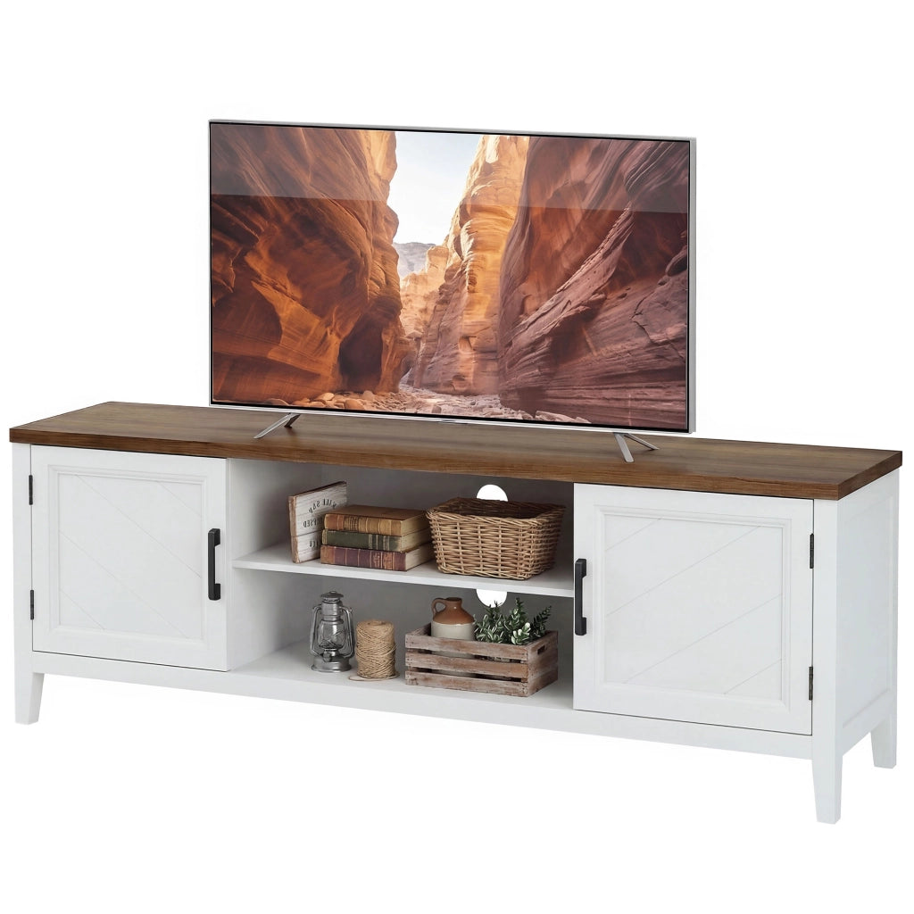 Mobile TV ¨C Minimal ¨C bianco marrone 140 cm