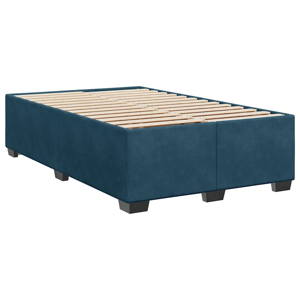 Giroletto a Molle con Materasso Blu Scuro 120x200 cm in Velluto 3286298