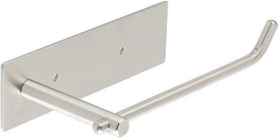 Houder per rotoli di carta igienica in acciaio inossidabile 304, 17 cm, fissaggio alla parete, 2 modalità di fissaggio - adesivo o forato, finitura borchiata nichelato.