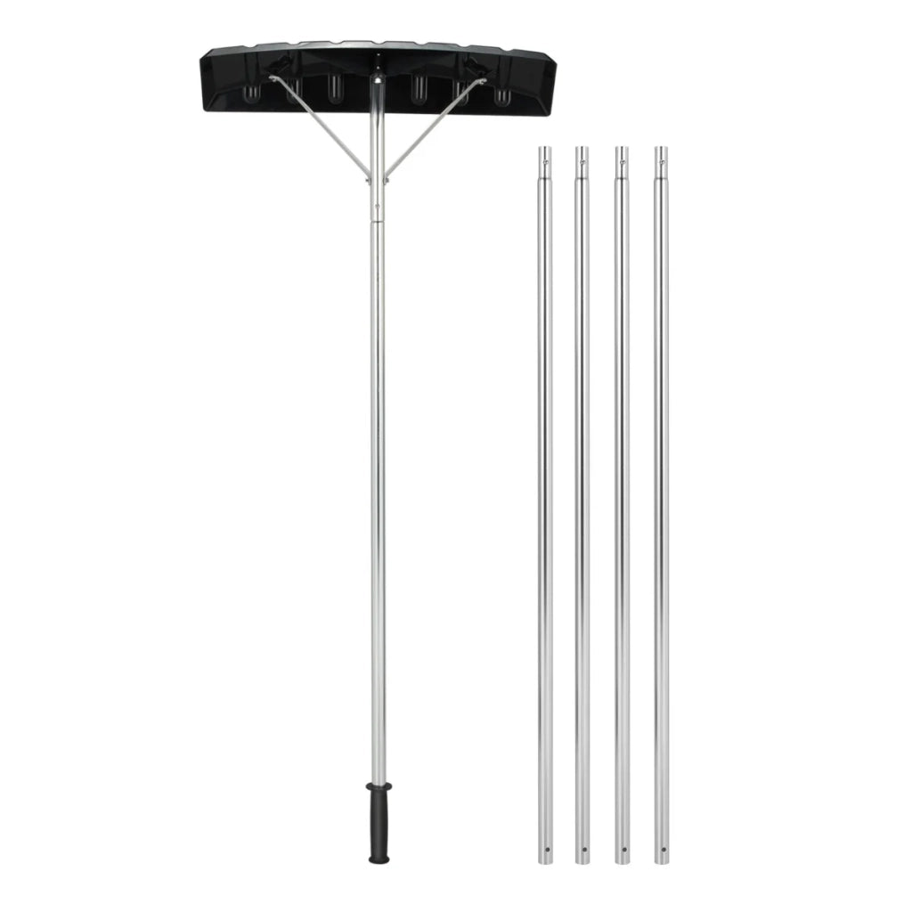 Rastrello da neve estensibile lunghezza da 1,48 a 6,08 m lama larga 63 x 15,5 cm facile da usare alluminio nero 20_0013370