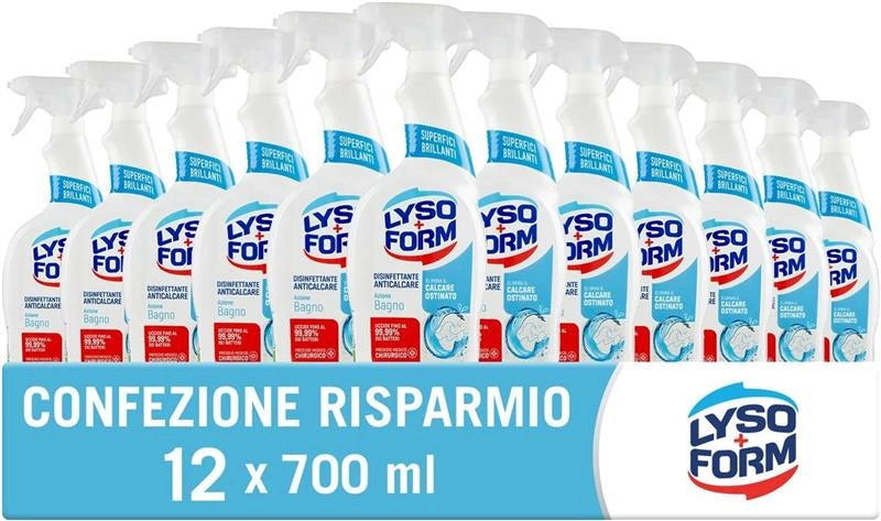LYSOFORM SPRAY AZIONE BAGNO SET 12 PZ X 700 ML DISINFETTANTE ANTICALCARE