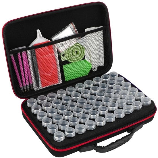 Scatola di Stoccaggio Portatile - 60 Scatole - Accessori per Pittura a Diamanti - Organizzazione dei Diamanti - Compreso l'Attrezzatura - Multifunzionale - Scatola di Stoccaggio Portatile