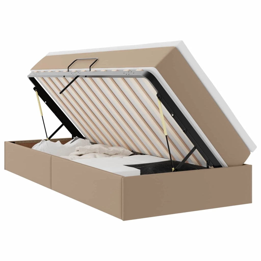 Letto con contenitore e materasso Cappuccino 90 x 200 cm